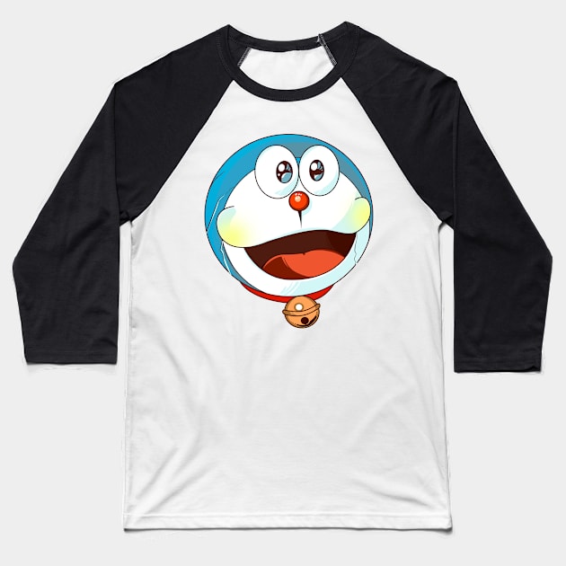 Doraemon mask Baseball T-Shirt by Heymoonly